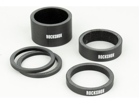 RockShox RockShox Headset Spacer Set, UD Carbon, Gloss White Logo (2.5mm x 2, 5mm x 1, 10