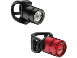 Lezyne FEMTO DRIVE PAIR INCLUDES 1 FRONT BLACK AND 1 REAR R BLACK/RED