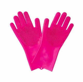 MUC-OFF RĘKAWICE DO MYCIA ROWERU Deep Scrubber Gloves Pink XL