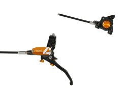 Hope lewy hamulec Tech 4 X2 Flatmount - Brak tarczy - Czarny/Pomarańczowy