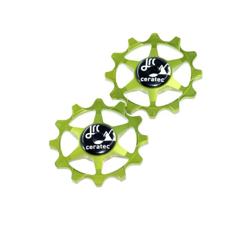 Ceramiczne kółka przerzutki JRC Components 12T Narrow Wide do SRAM 1X | Acid Green