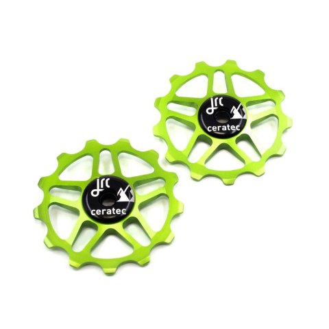 Ceramiczne kółka przerzutki JRC Components 13T do Shimano MTB 12 speed | Acid Green